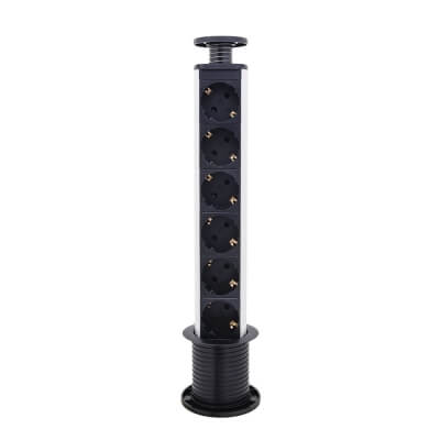 Выдвижная розетка вертикальная POSocket-MAX (6 розеток, провод 1.8 м кабель)-1