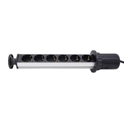 Выдвижная розетка вертикальная POSocket-MAX (6 розеток, провод 1.8 м кабель)-3